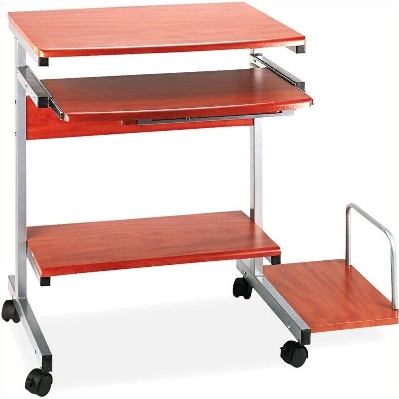 Mobile Wood Computer Cart U5733