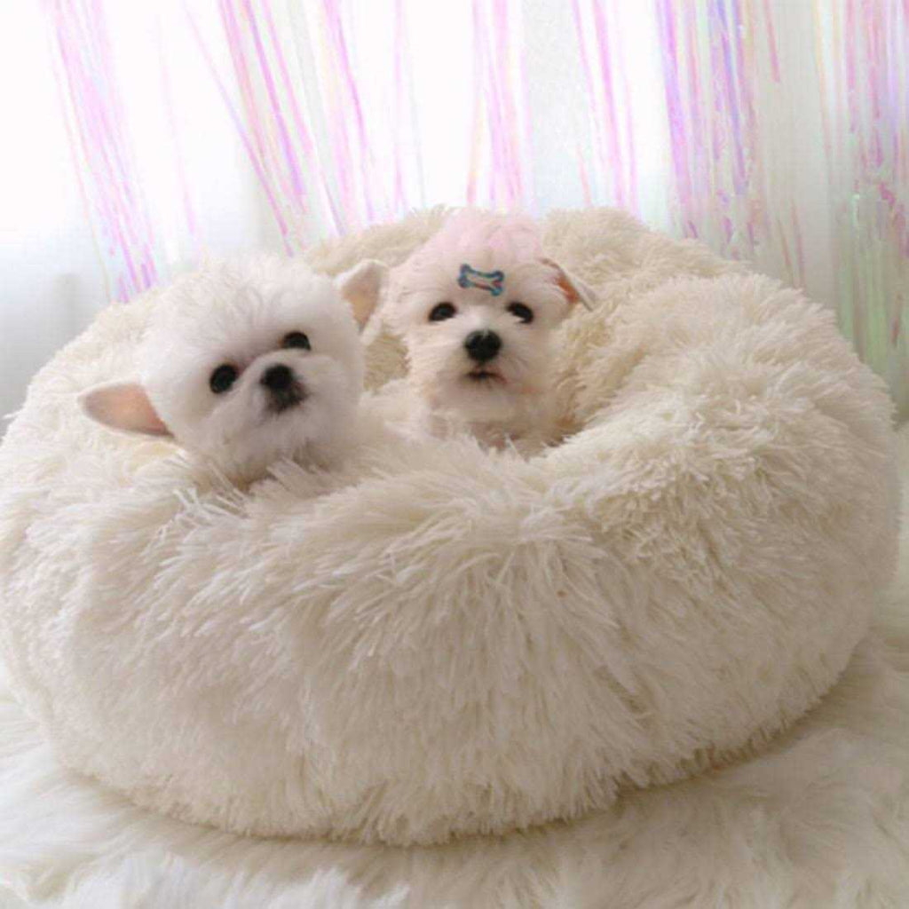 Soft Plush Round Pet Bed for Cats or Small Dogs X23411