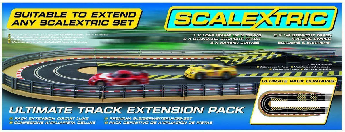 Track Extension Pack with Ramp Up and Ramp Down, 2 Hairpin Curves, 2x 1/4 Straight, 4 Side Y145