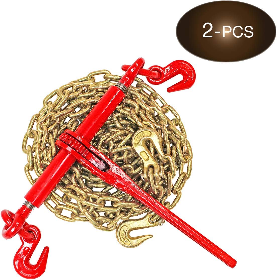 5/16” Grade 70 Chain and Load Binder Kit with 2 Binders and 2 Chains, 4,700 lbs. Safe Working Load B7869