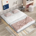 Grey Queen Size Floating Platform Bed with LED O3887