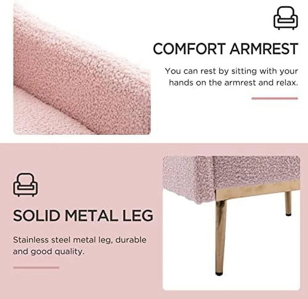 Gray Upholstered Accent Chair with Metal Legs N4780