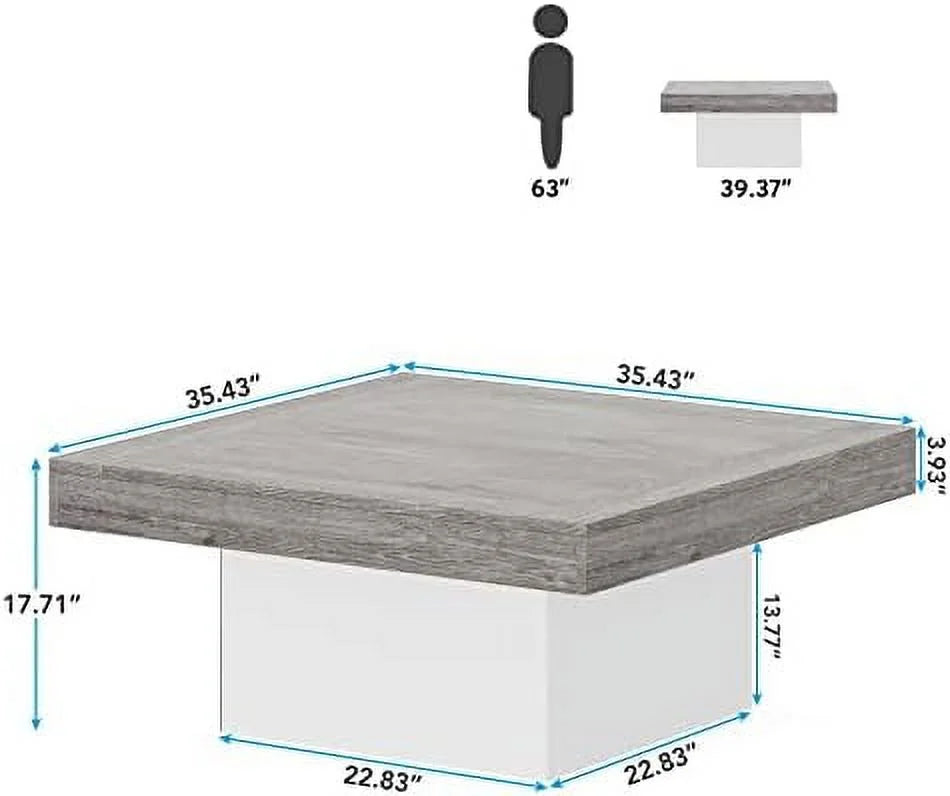 Square LED Engineered Wood Coffee Table B8980