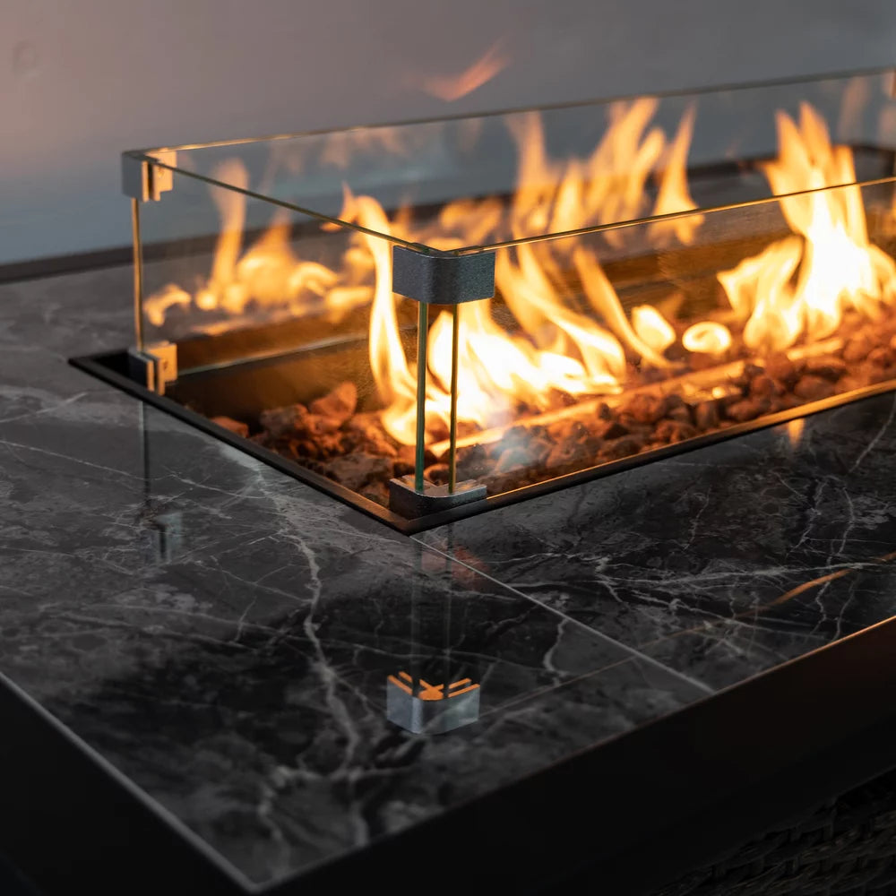 20lbs Wicker Gas Outdoor Firepit Table T975990