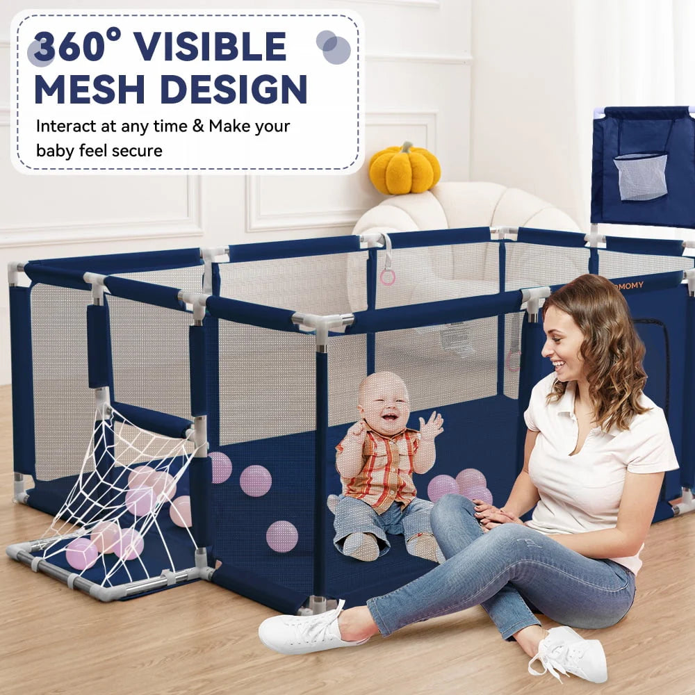 71x48inch Large Gray Baby Playpen R305631