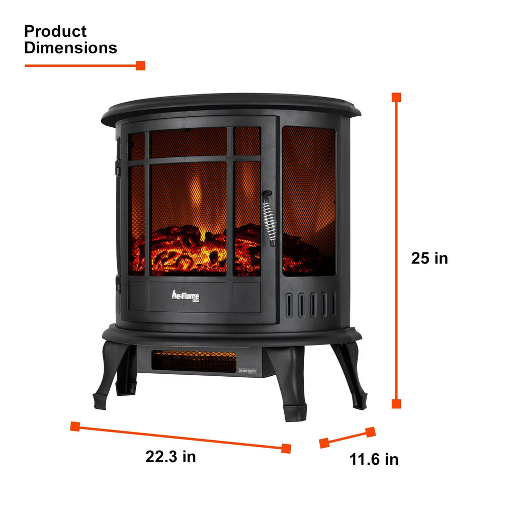 Black Free Standing Electric Fireplace Stove F26011