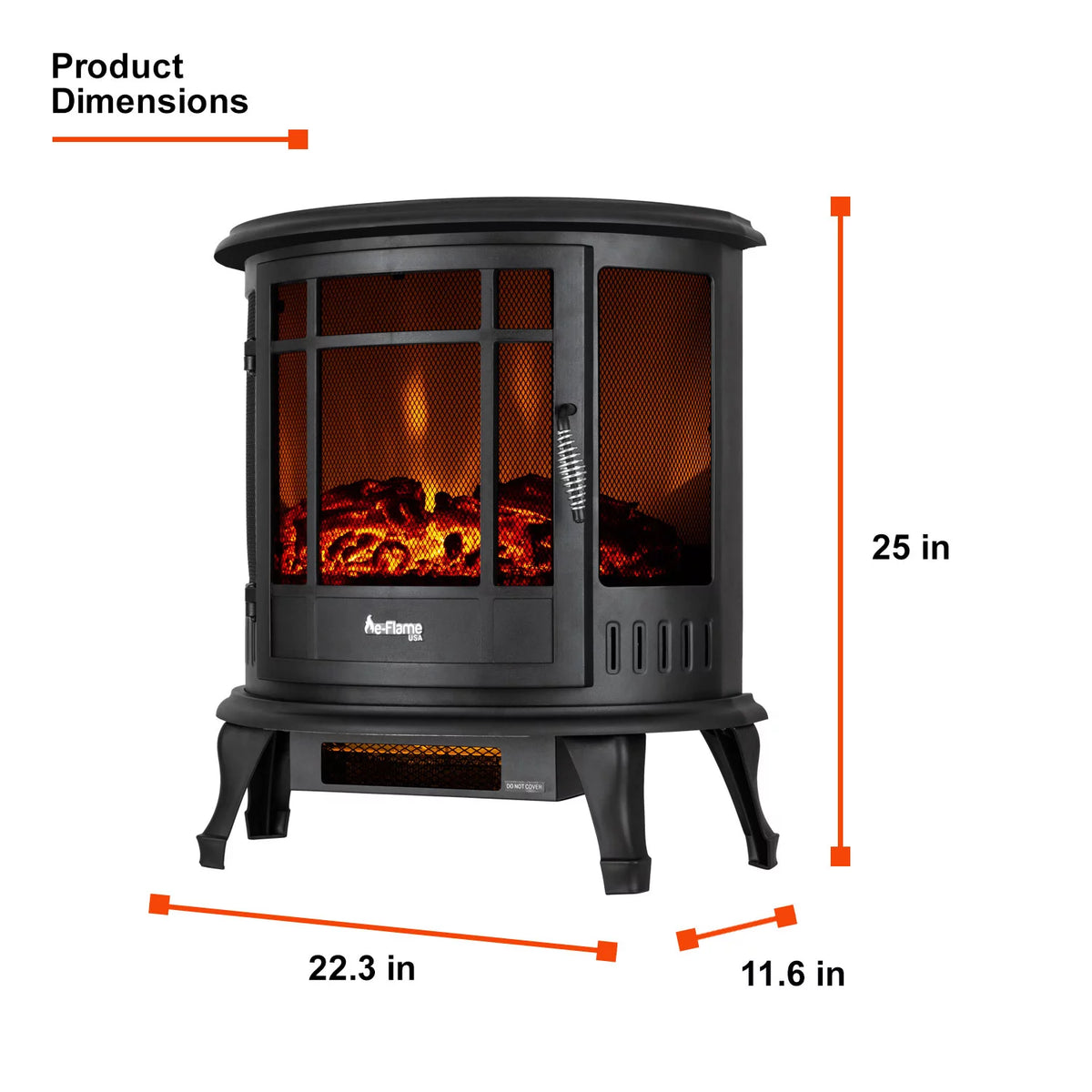 Black Free Standing Electric Fireplace Stove F26011