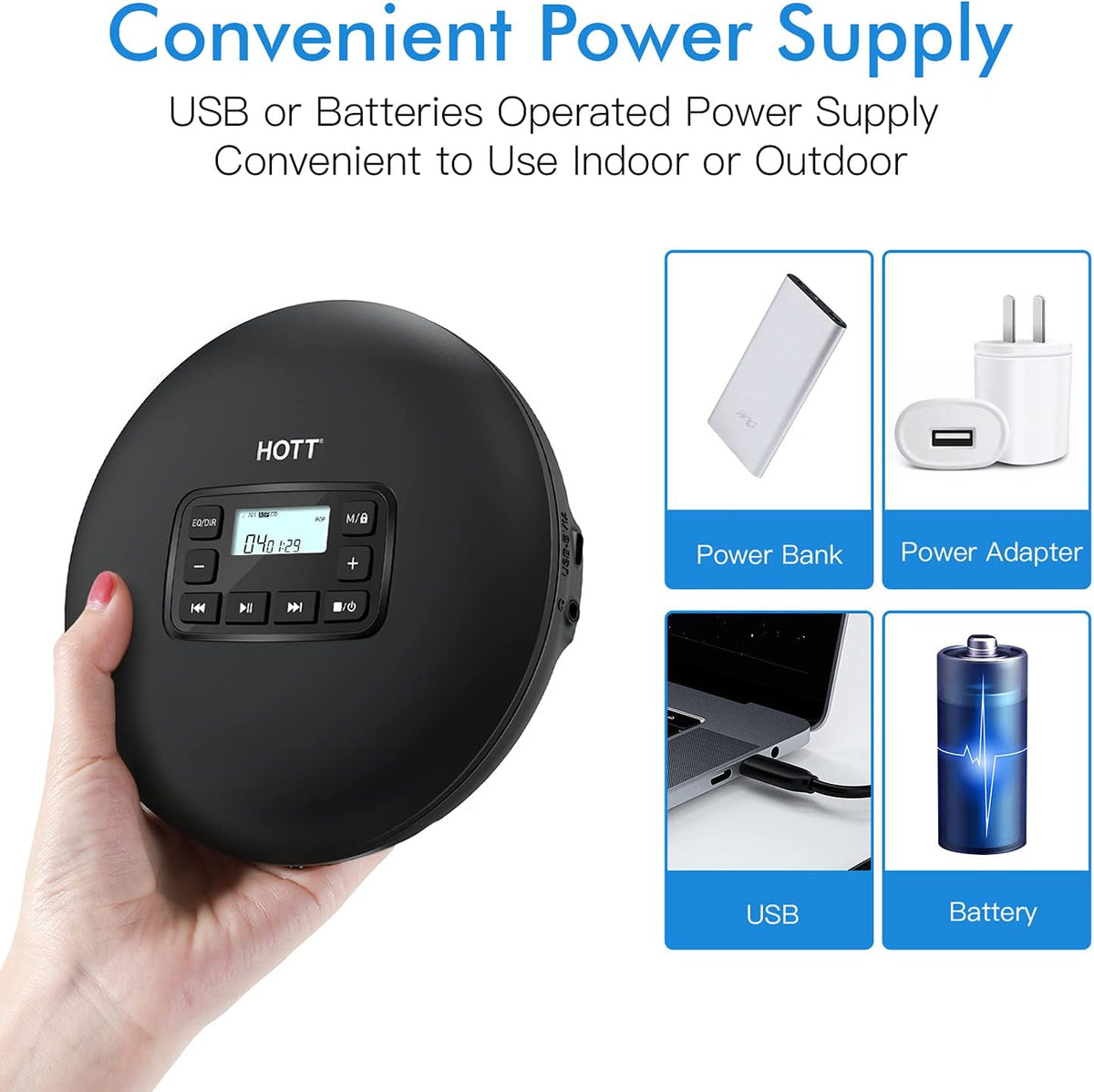 Portable CD Player with Headphones S4126