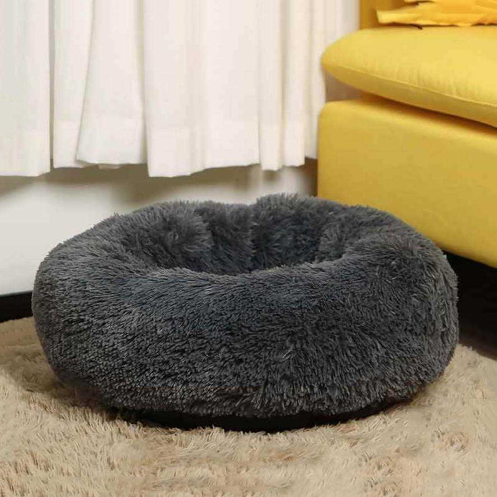 Soft Plush Round Pet Bed for Cats or Small Dogs X23411