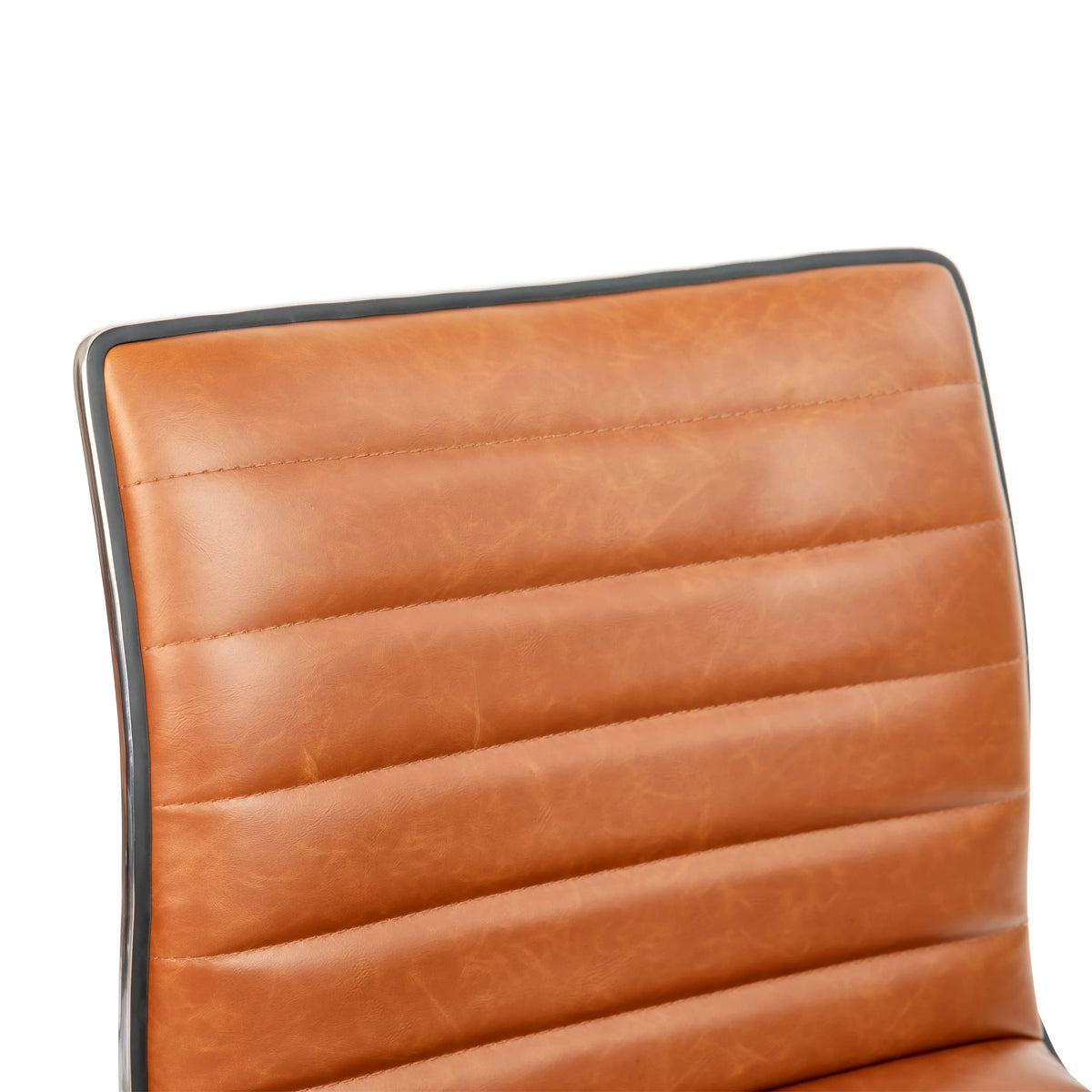 Brown Ribbed Swivel Task Office Chair W7744
