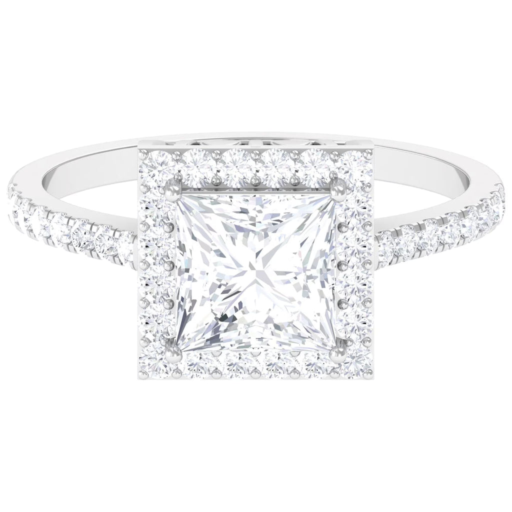 14K White Gold Moissanite Engagement Ring US 9.00 O43186