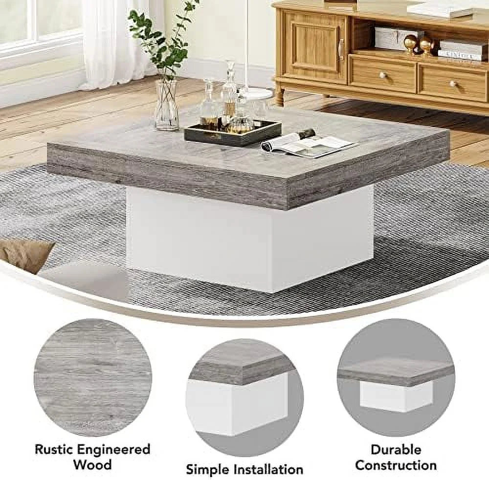 Square LED Engineered Wood Coffee Table B8980