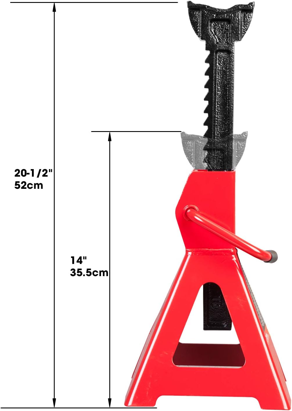3 Ton Steel Jack Stands, Red, Pack of 2 D58404