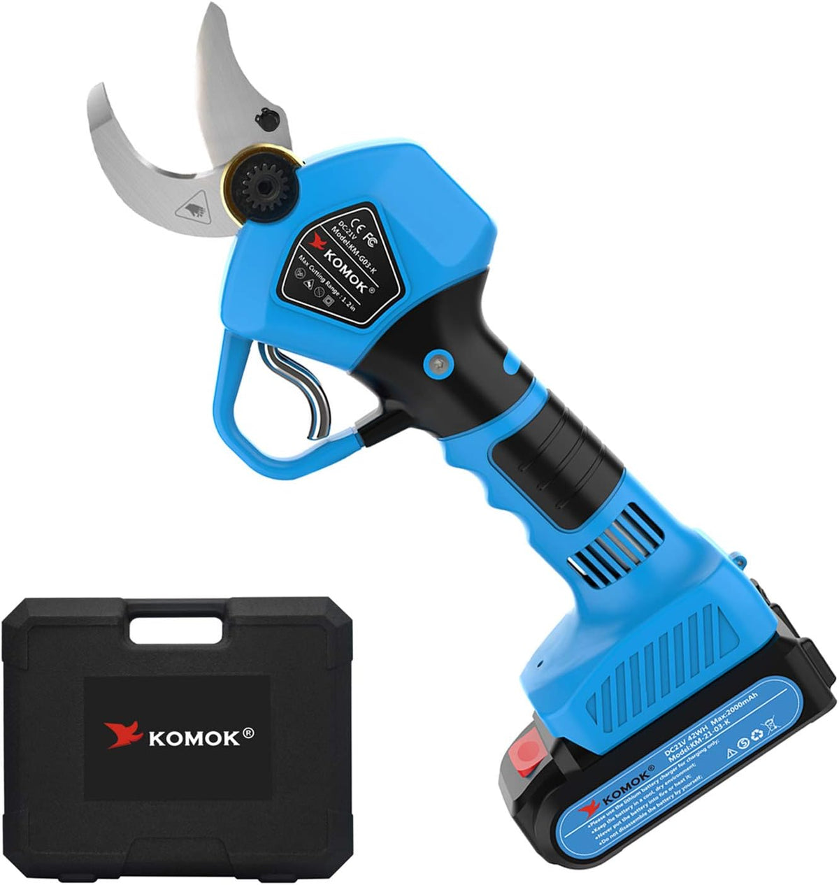 Cordless Electric Pruning Shears with 2Ah Lithium Battery, 30MM Cutting Diameter F757