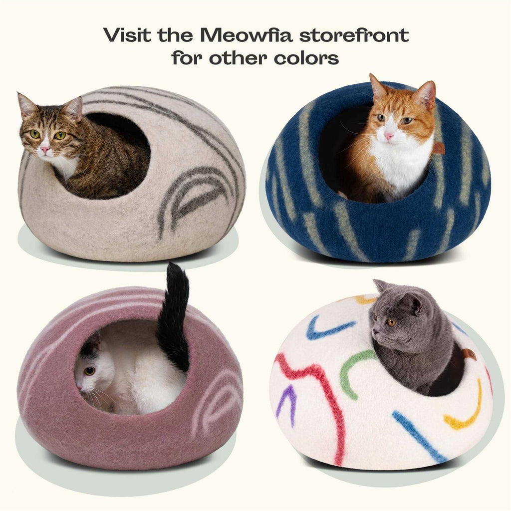 Felt Cat Bed Cave 100% Merino Wool H100