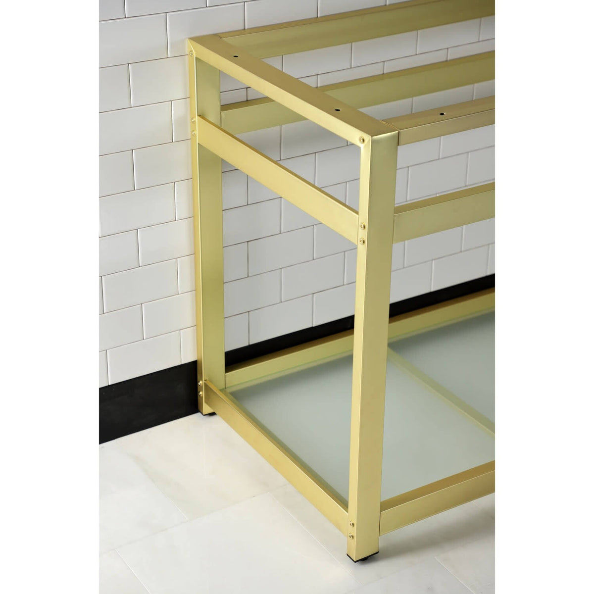 Oil Rubbed Bronze Console Sink Base with Glass Shelf R2574