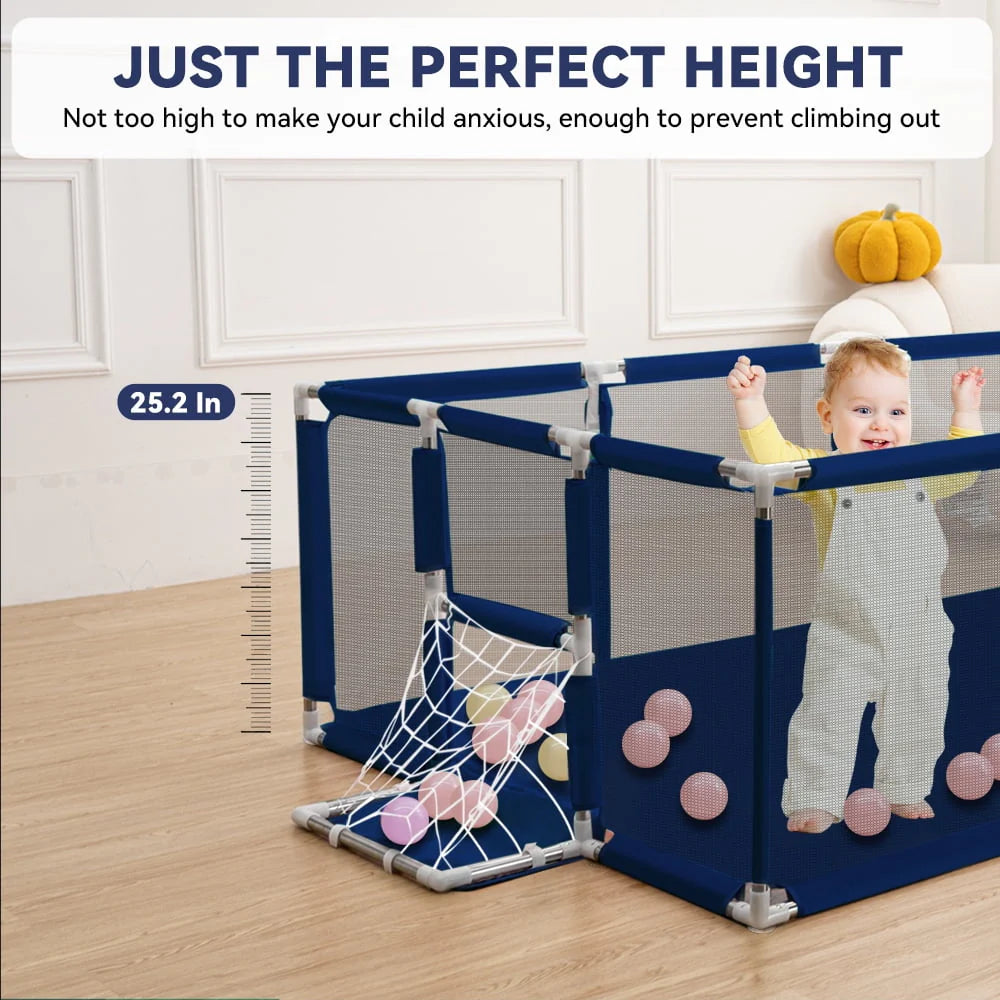 71x48inch Large Gray Baby Playpen R305631