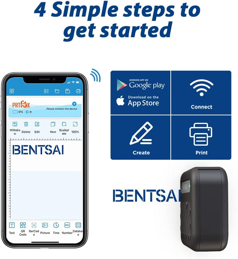 Mini Handheld WiFi Printer with iOS/Android APP G543223