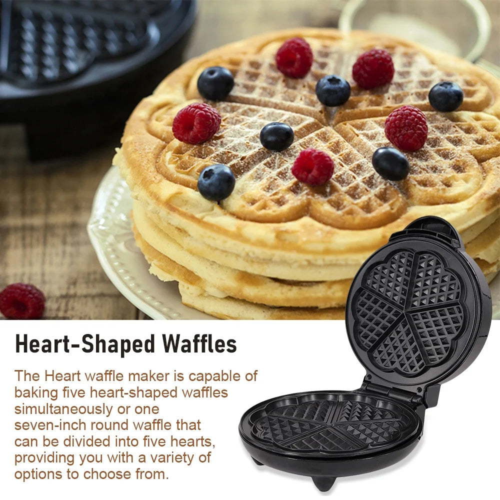 1000W Heart-Shaped Waffle Maker E586