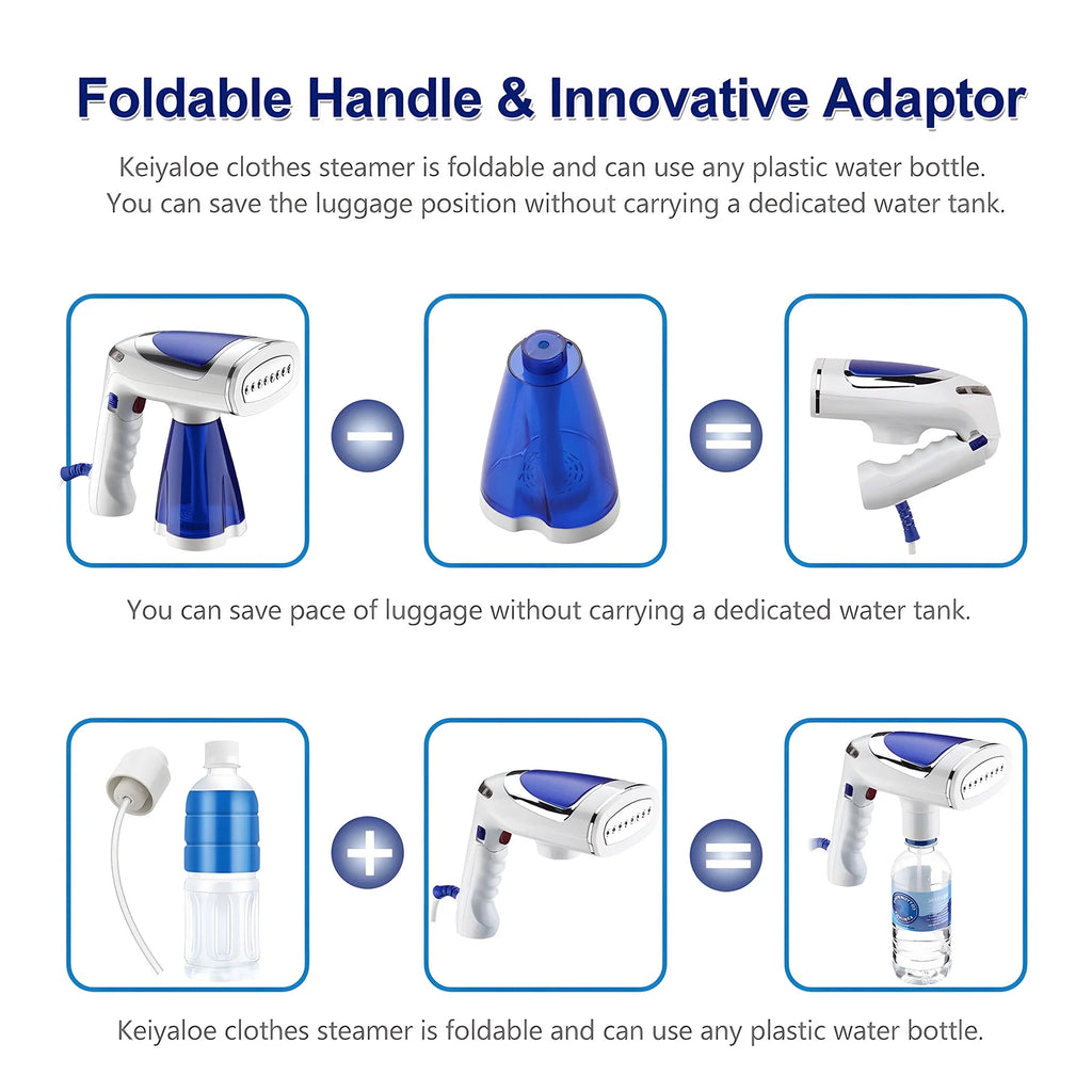 1600W Foldable Handheld Fabric Steamer 8.5oz O11844