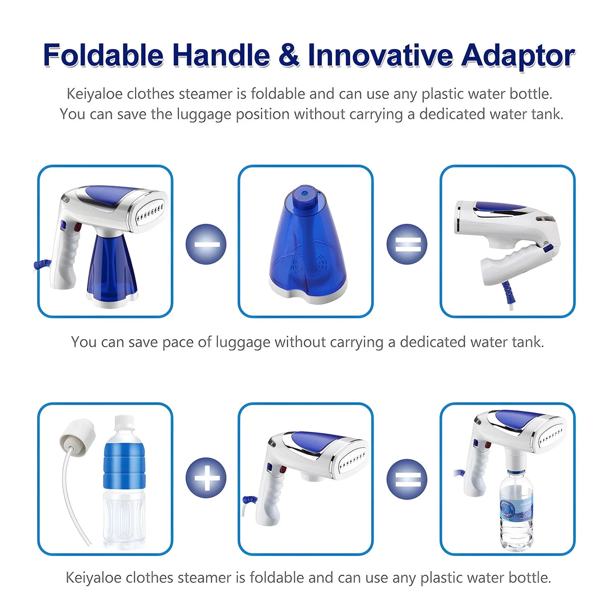 1600W Foldable Handheld Fabric Steamer 8.5oz O11844