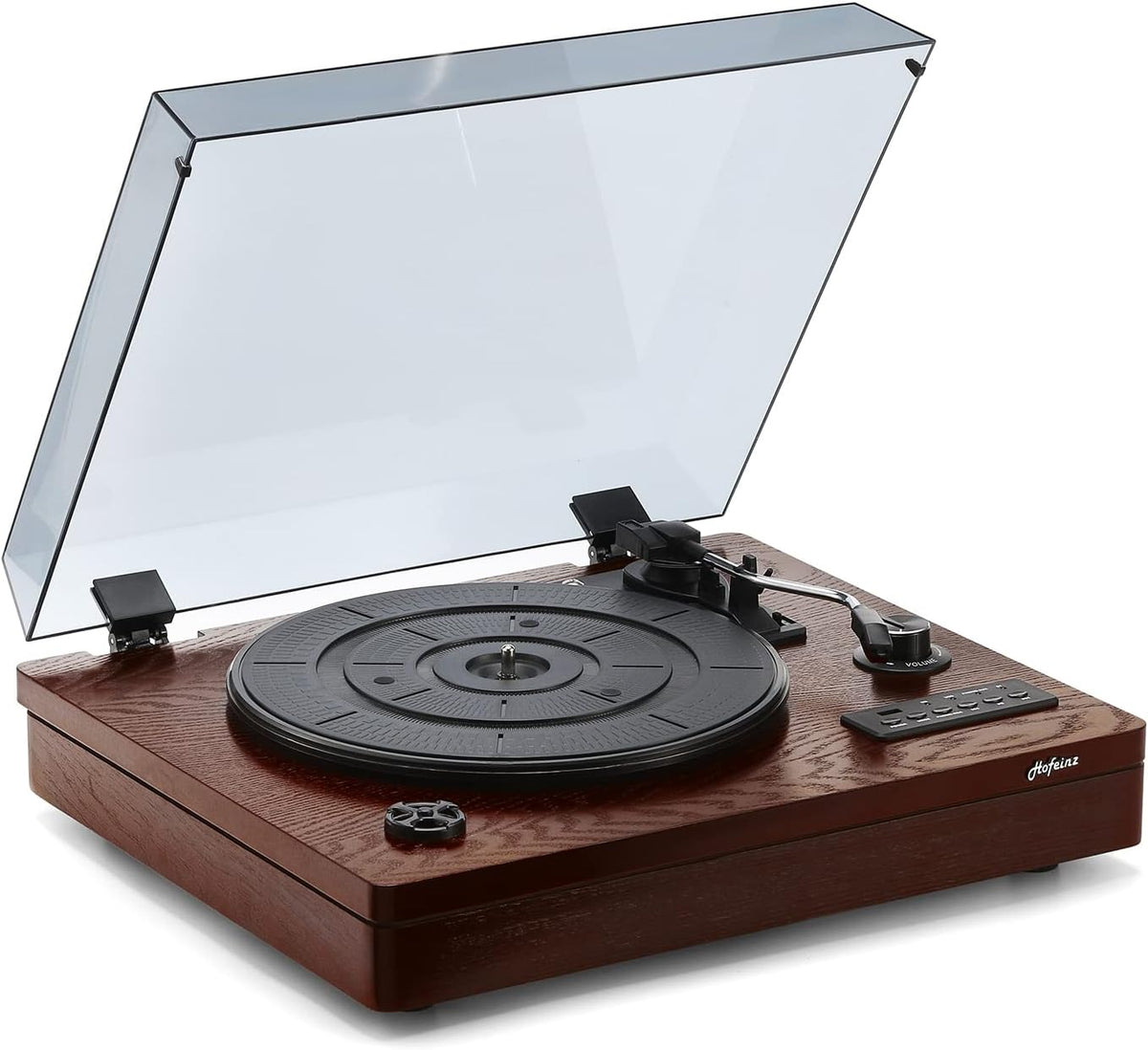 Wooden Vinyl Record Player with Built-in Speakers, Bluetooth Input, 3-Speed D1493