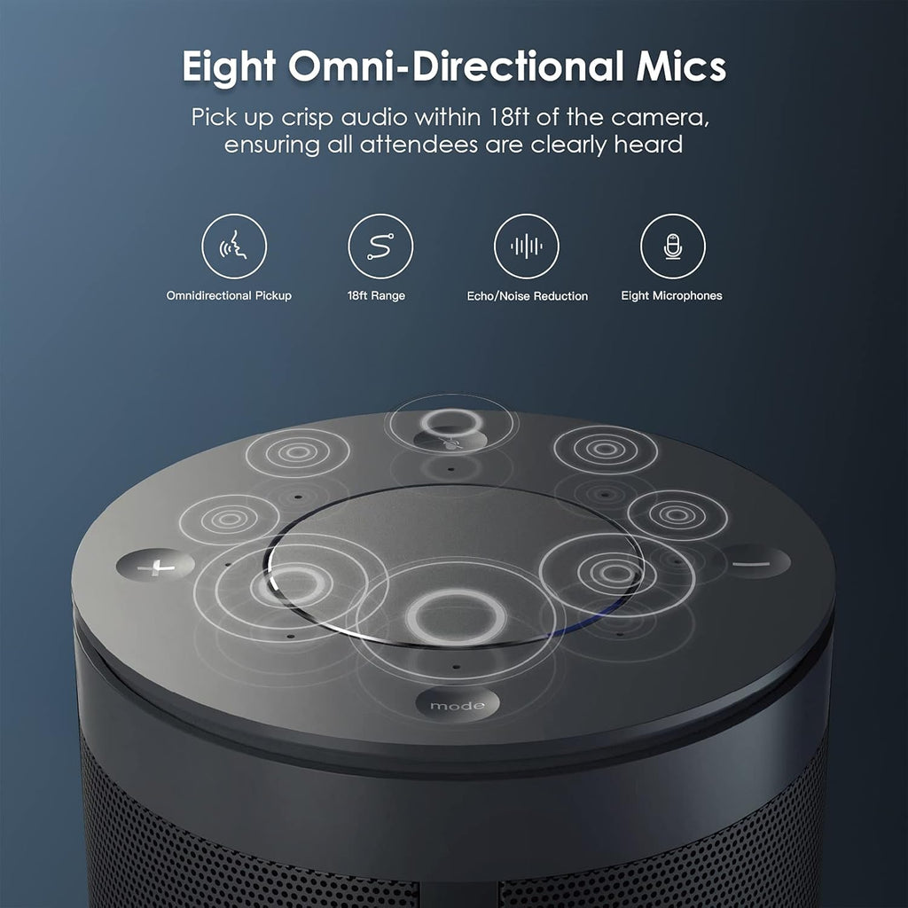 8K 360-Degree Video Conference Camera with 8 Noise-Cancelling Microphones and Speaker O848221