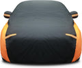 Black Orange Waterproof Full Car Cover for Sedan Length 194-208'' Height 59'' Q7088