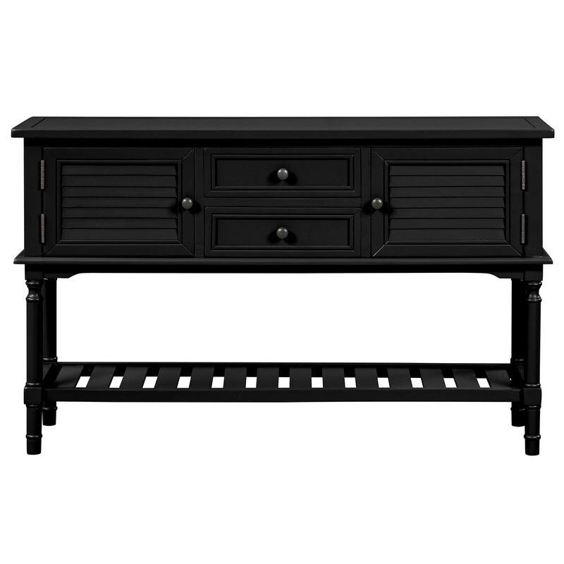 Modern Console Table with 2 Drawers, 2 Cabinets and 1 Shelf - Red H74906