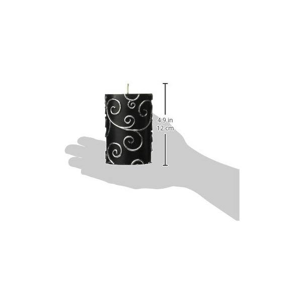 Black Scroll Pillar Candle Bulk (12-Case) G228