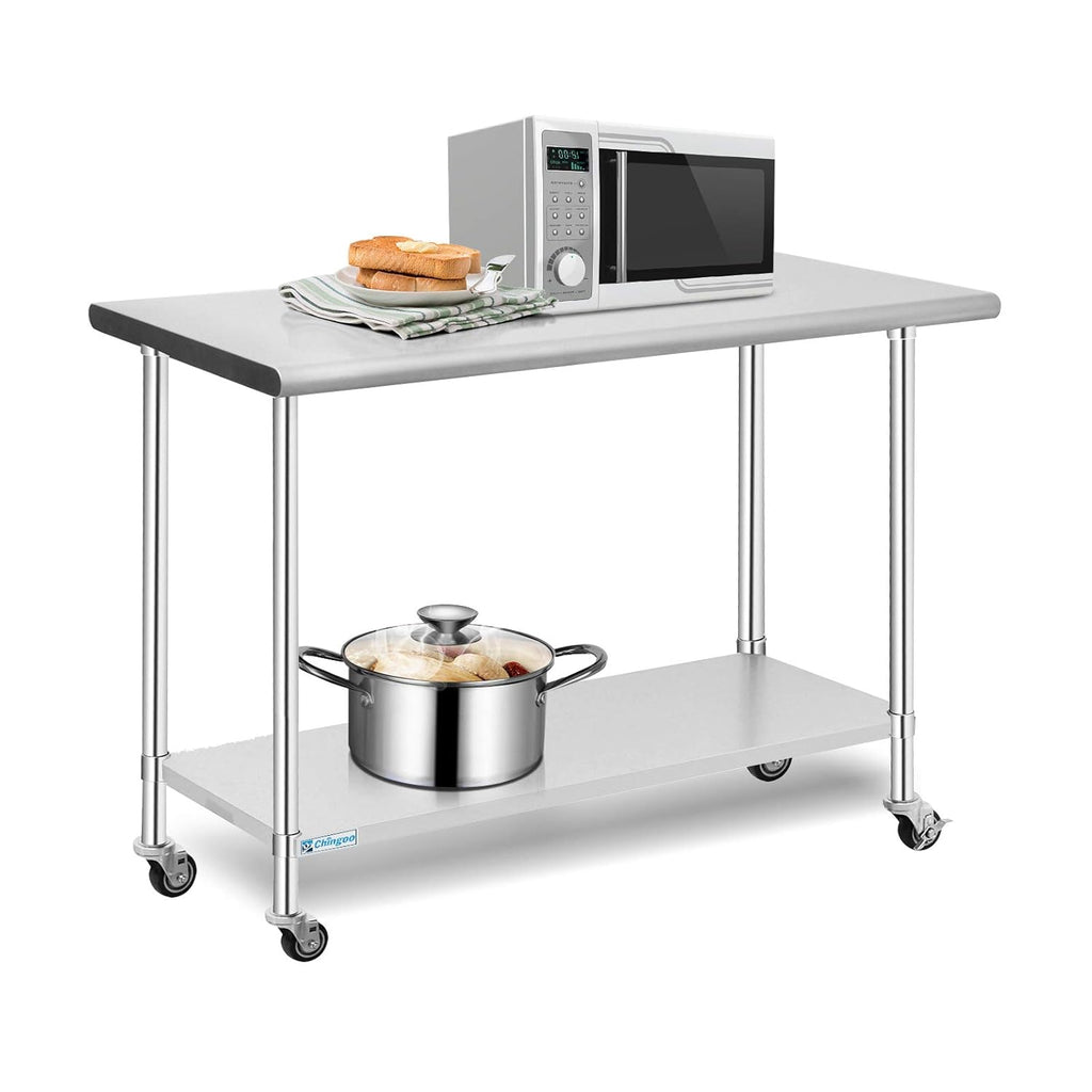 Stainless Steel Prep Table with Undershelf and Backsplash O1314