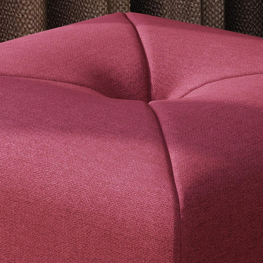 Deep Red Fabric Square Ottoman X60481
