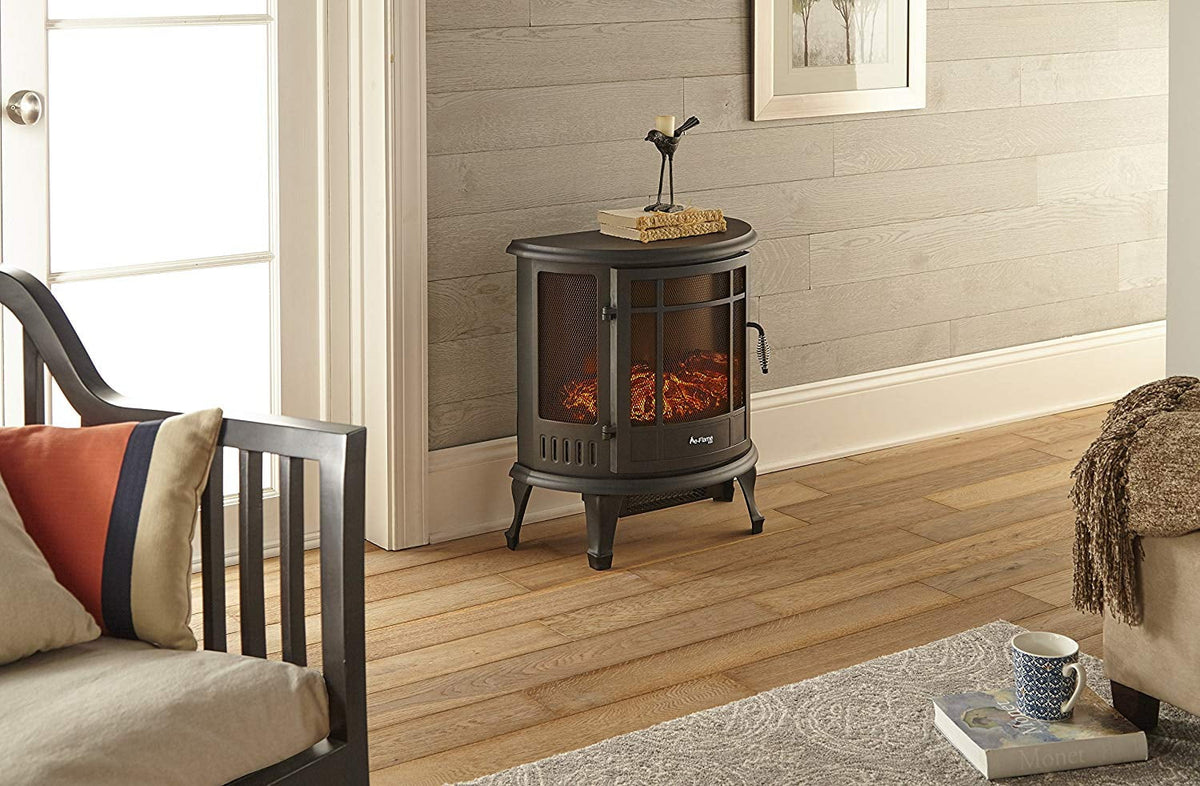 Black Free Standing Electric Fireplace Stove F26011