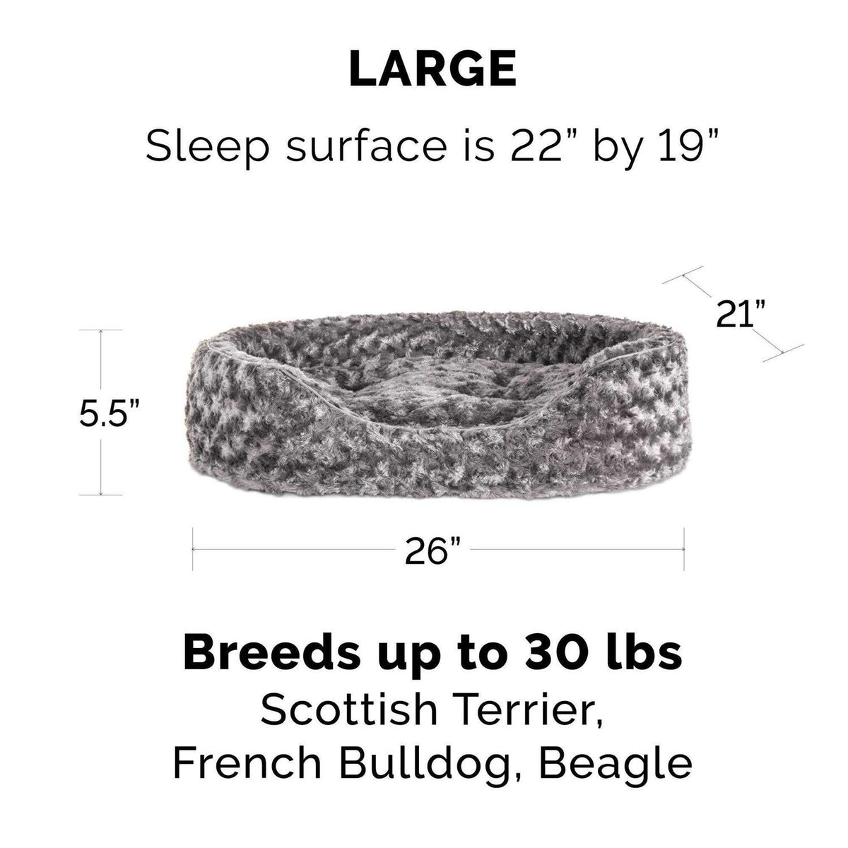 Oval Ultra Plush Pet Bed S60155
