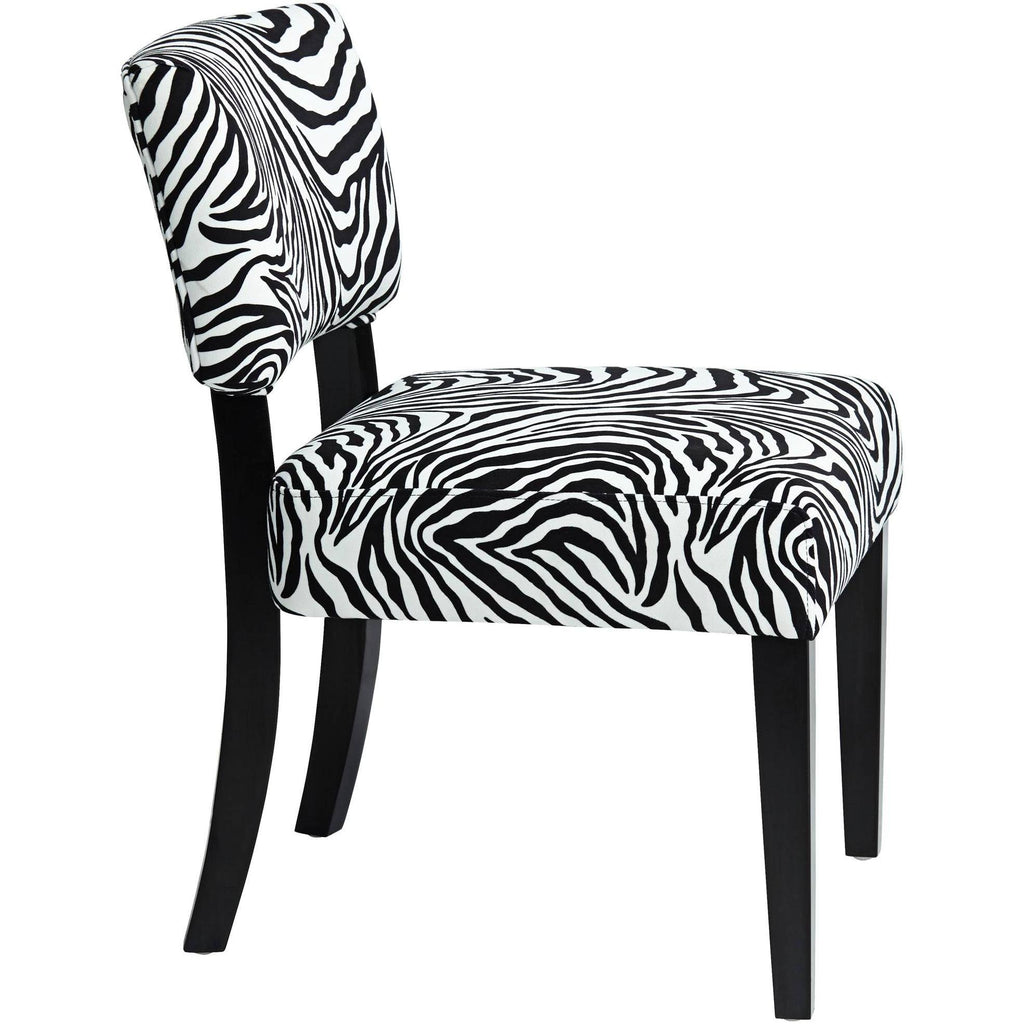 Zambia Zebra Print Accent Chair with Velvet Fabric P7209