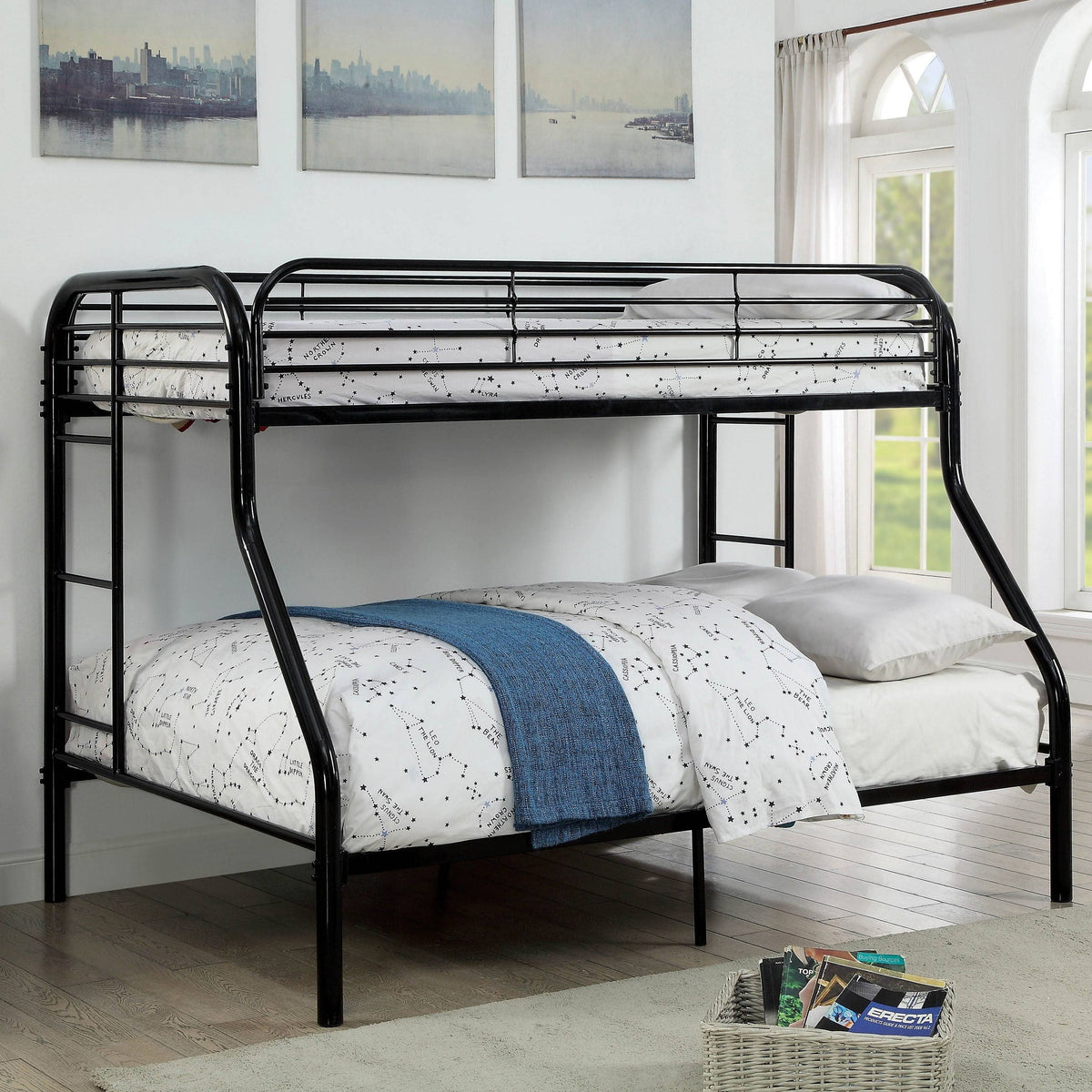Black Twin/Full Metal Bunk Bed F54661