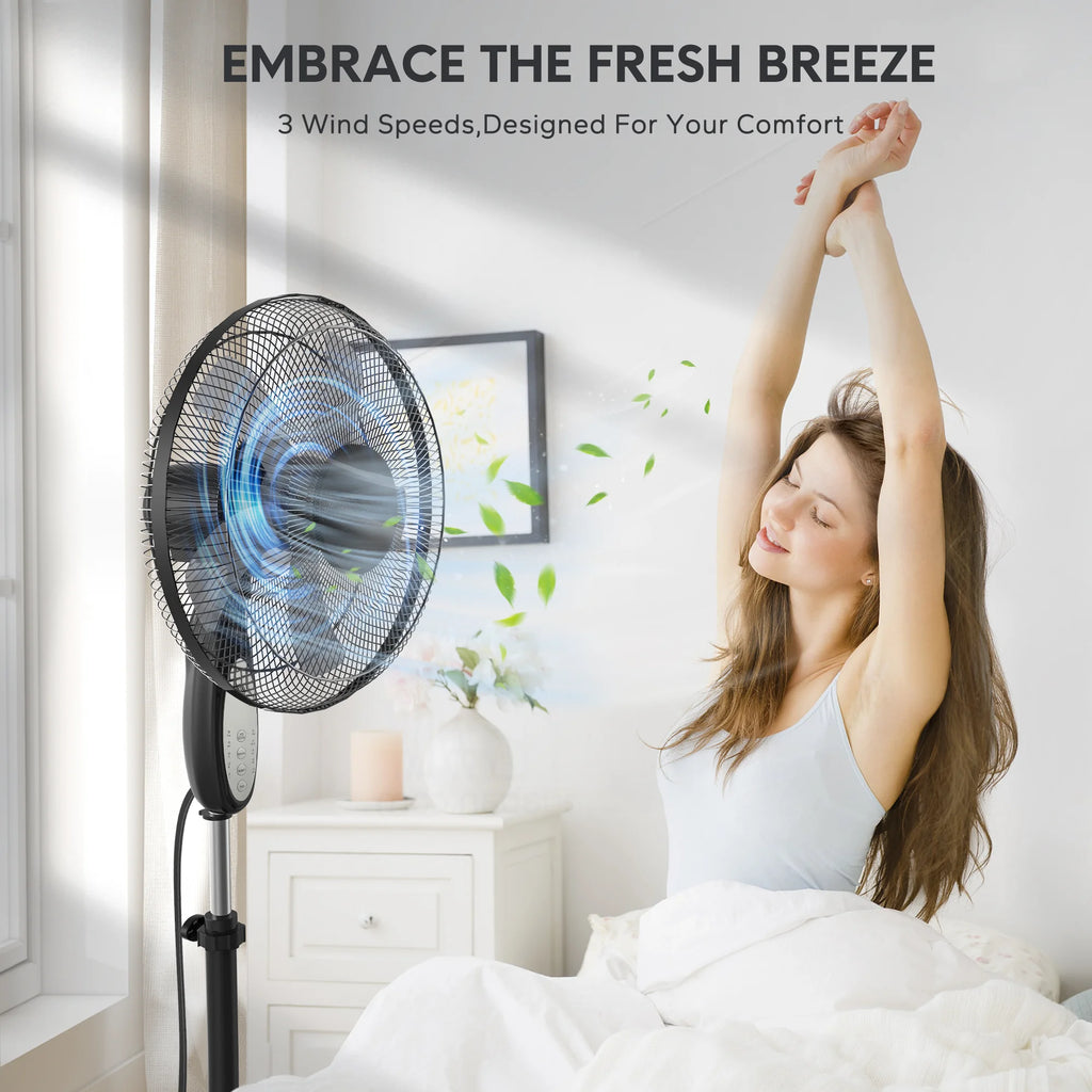 Adjustable Oscillating Pedestal Fan with Remote Control M70115