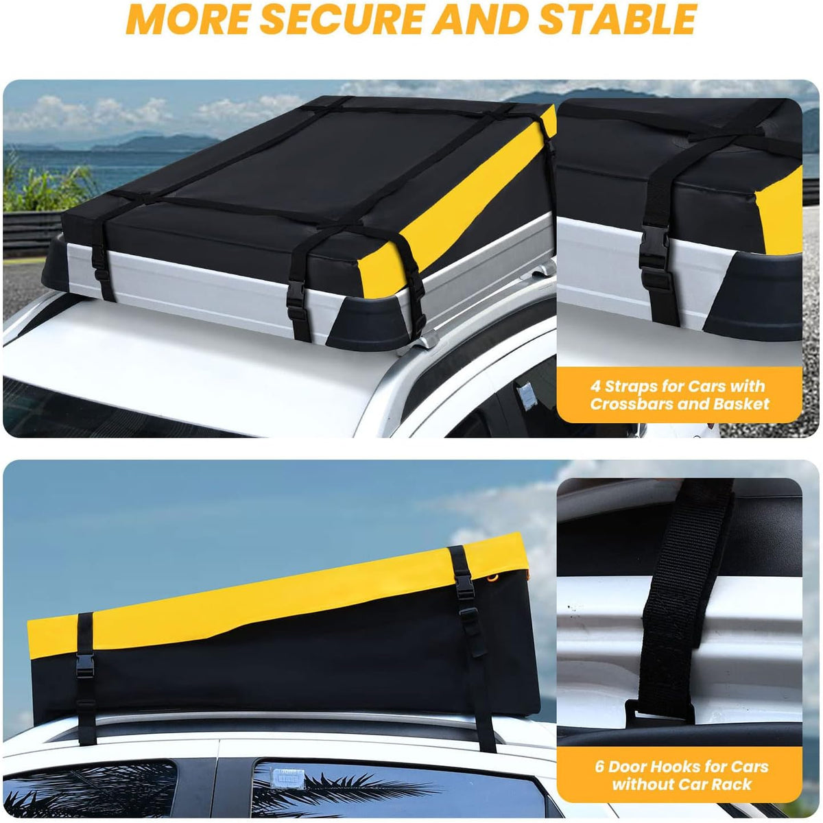 16 Cubic Ft Waterproof 840D PVC Car Roof Cargo Bag D320
