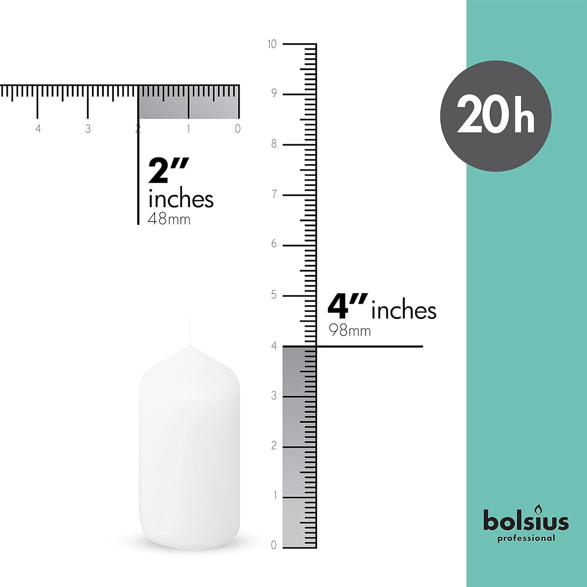White Pillar Candles Set of 20 Unscented Dripless F491