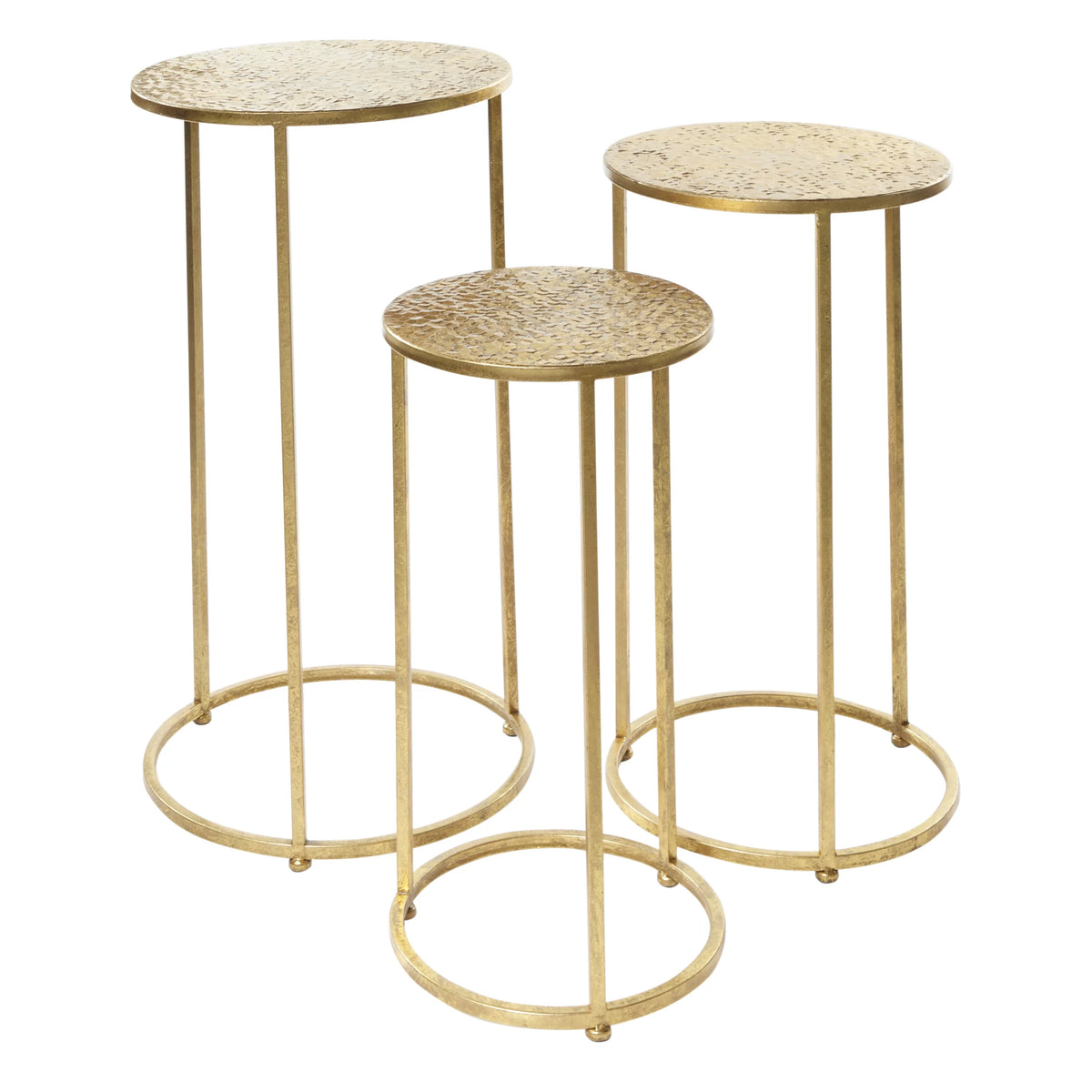16" x 28" Gold Metal Nesting Accent Table, 3-Pieces W900671