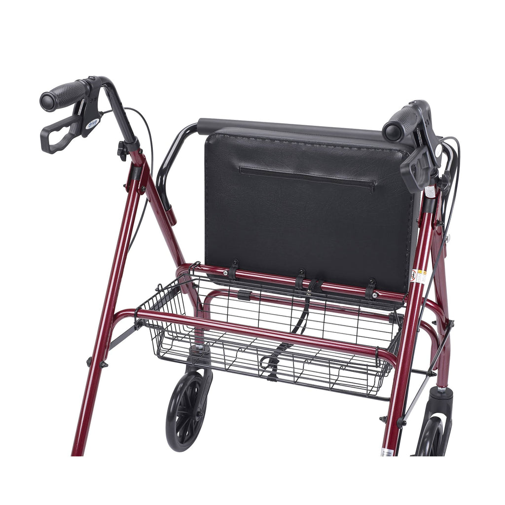 Heavy Duty Bariatric Rollator with Large Seat Red U68332