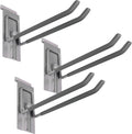 Slat Wall Storage Organizer with 8 Inch Locking Double Hooks (3 Pack) G15922