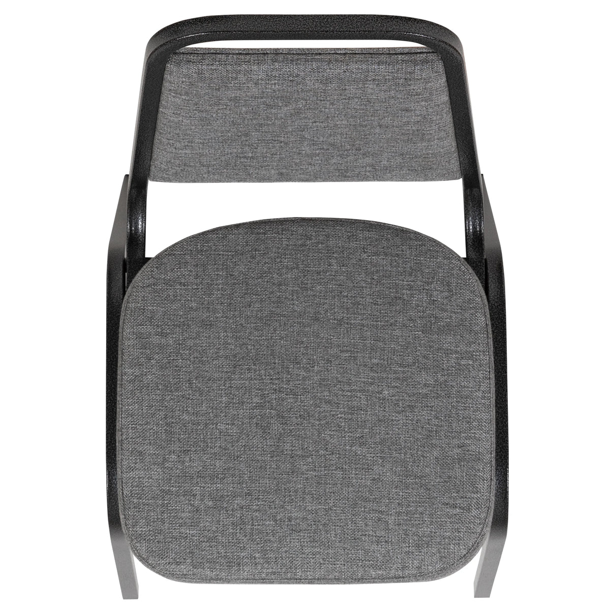 4 Pack Trapezoid Banquet Stack Chair, Gray Fabric/Silver Vein Frame F86191