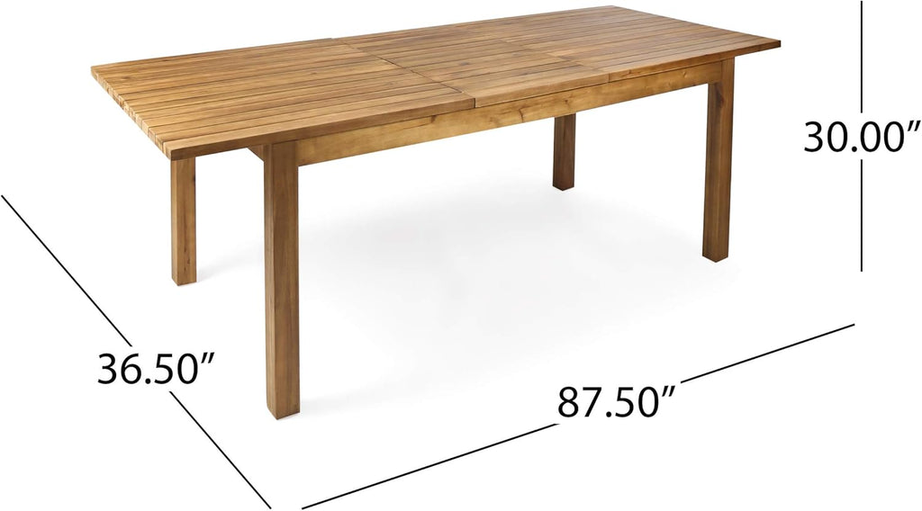 Teak Finish Acacia Wood Outdoor Dining Table D215470