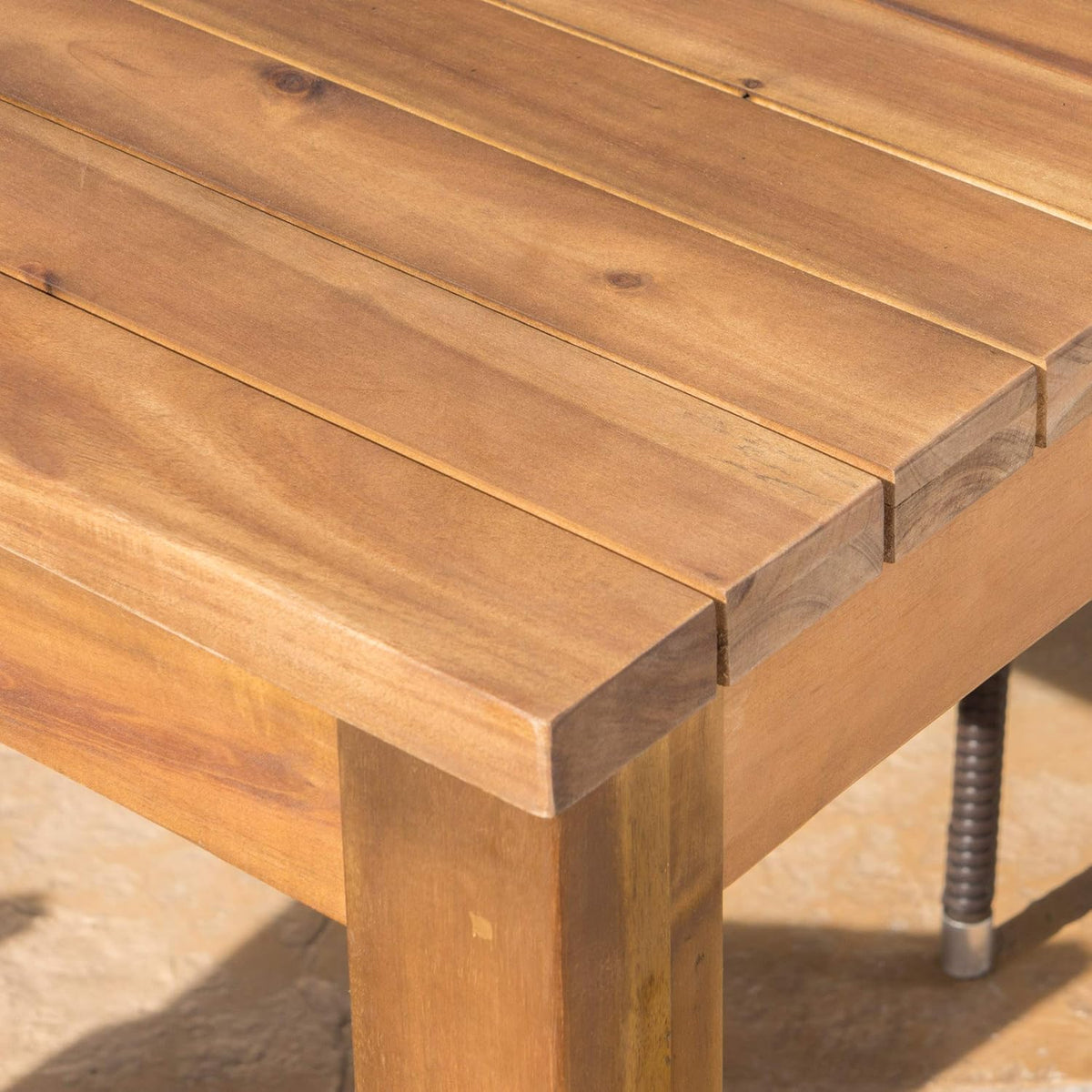 Teak Finish Acacia Wood Outdoor Dining Table D215470