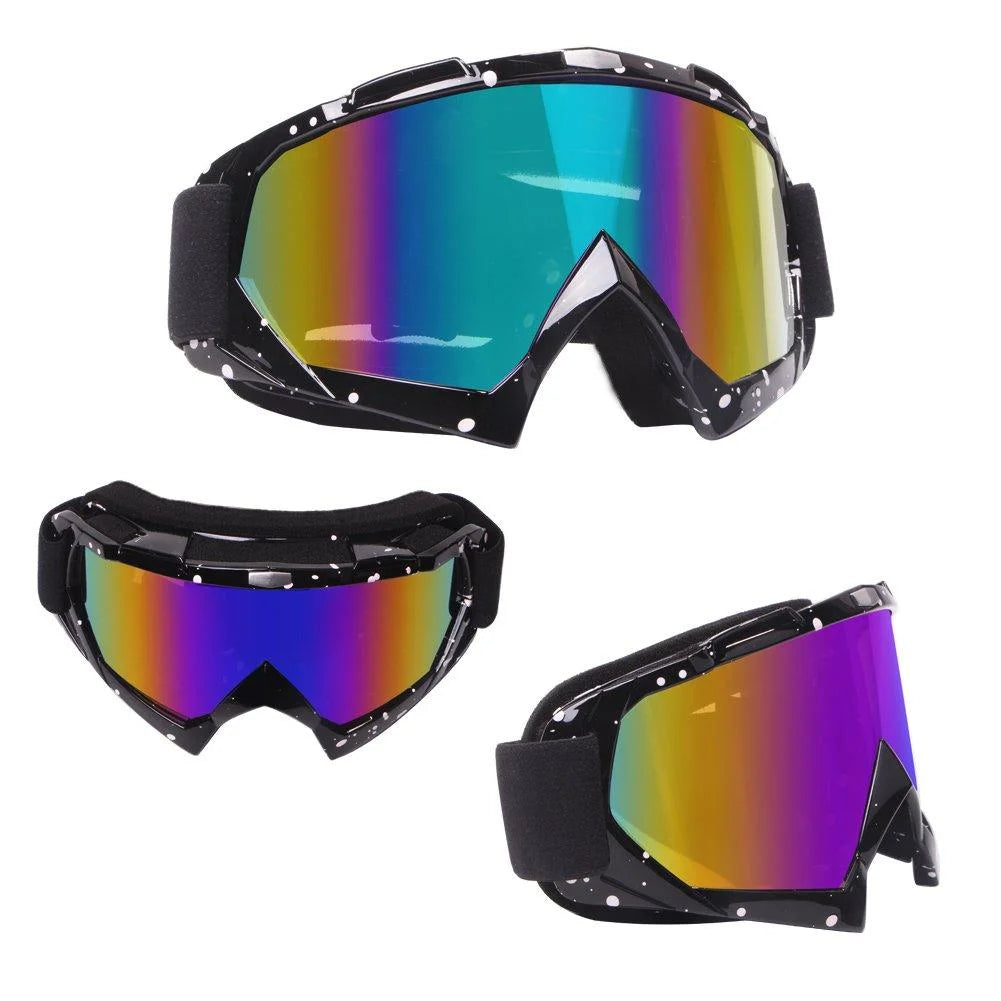 Motorcycle Goggles Windproof Dustproof Racing Goggles Scratch Resistant PU Resin Black Frame Color Lens F560354