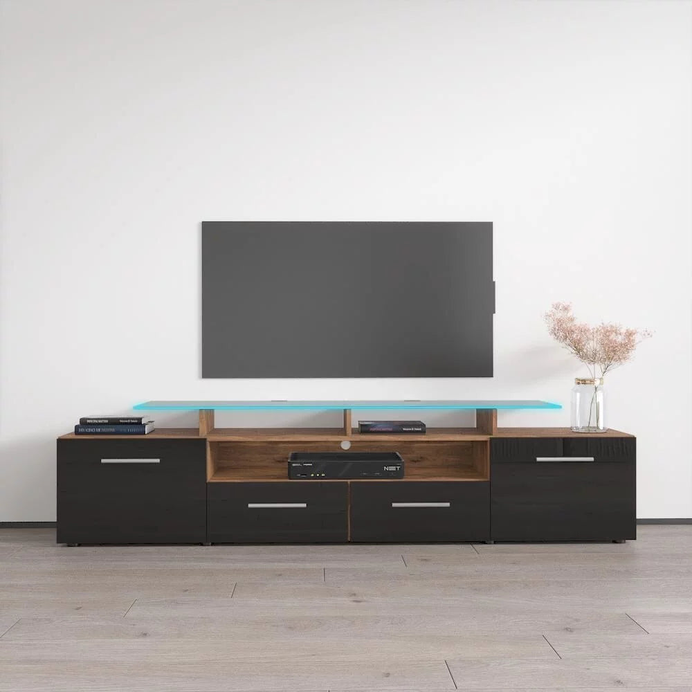 White Modern TV Stand with LED Light System R311387