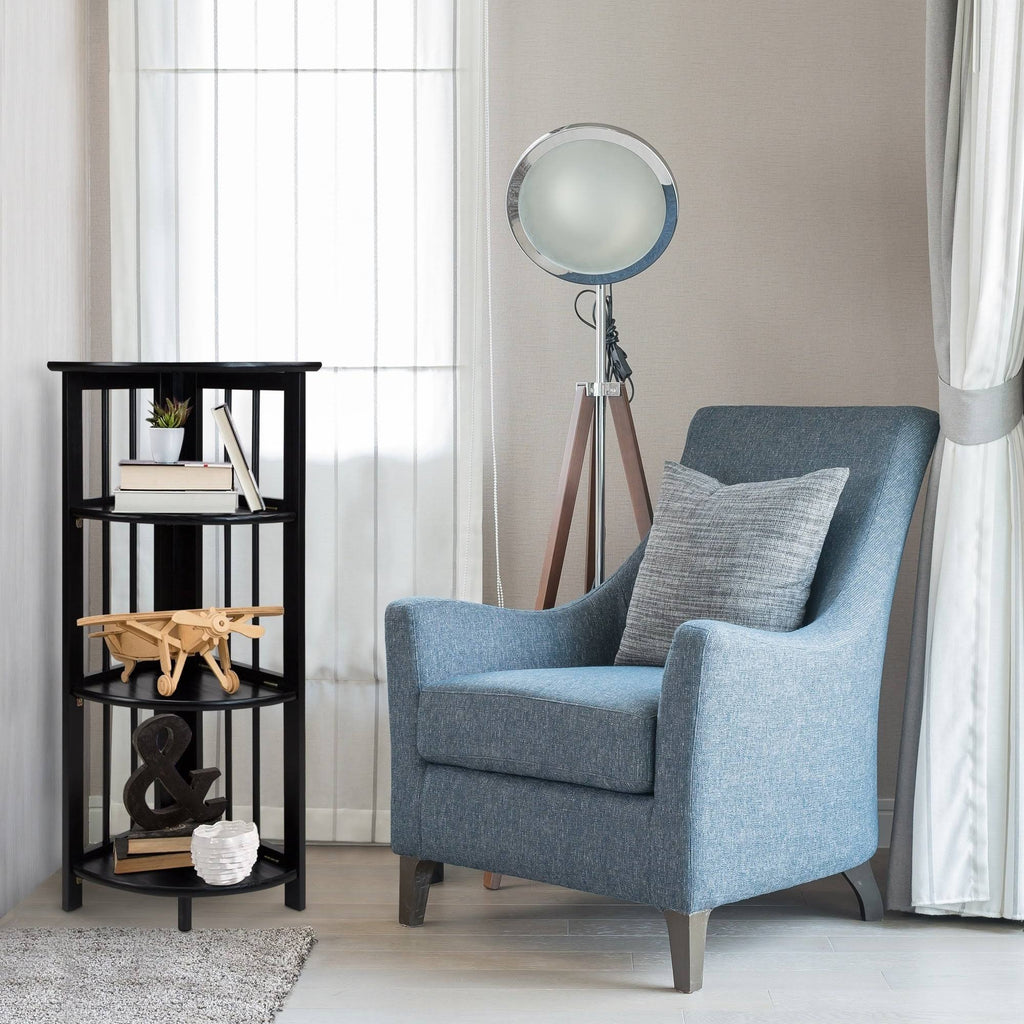 Truffle Brown 4-Shelf Corner Folding Bookcase R96964