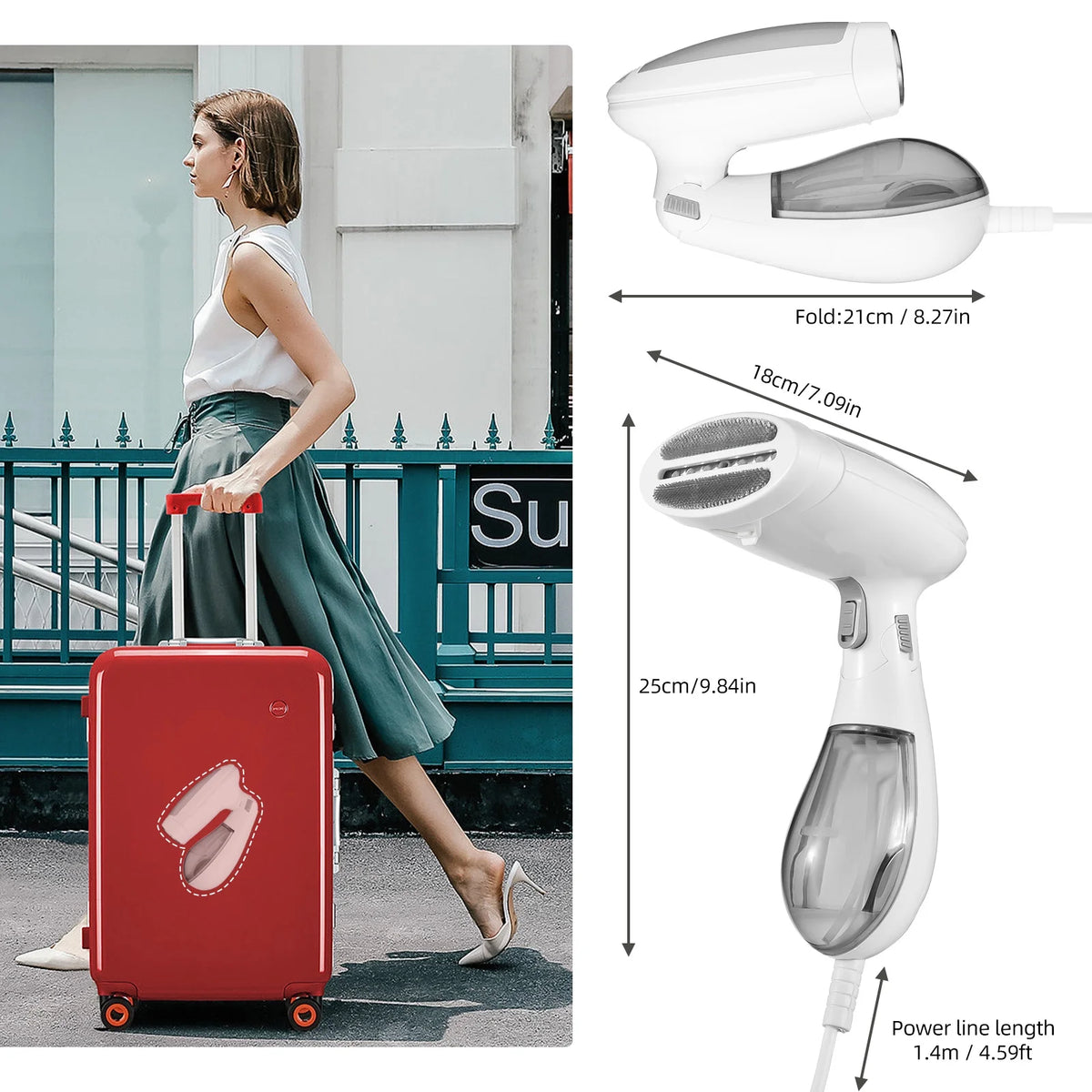 Foldable Handheld Clothing Steamer 1300W A527697