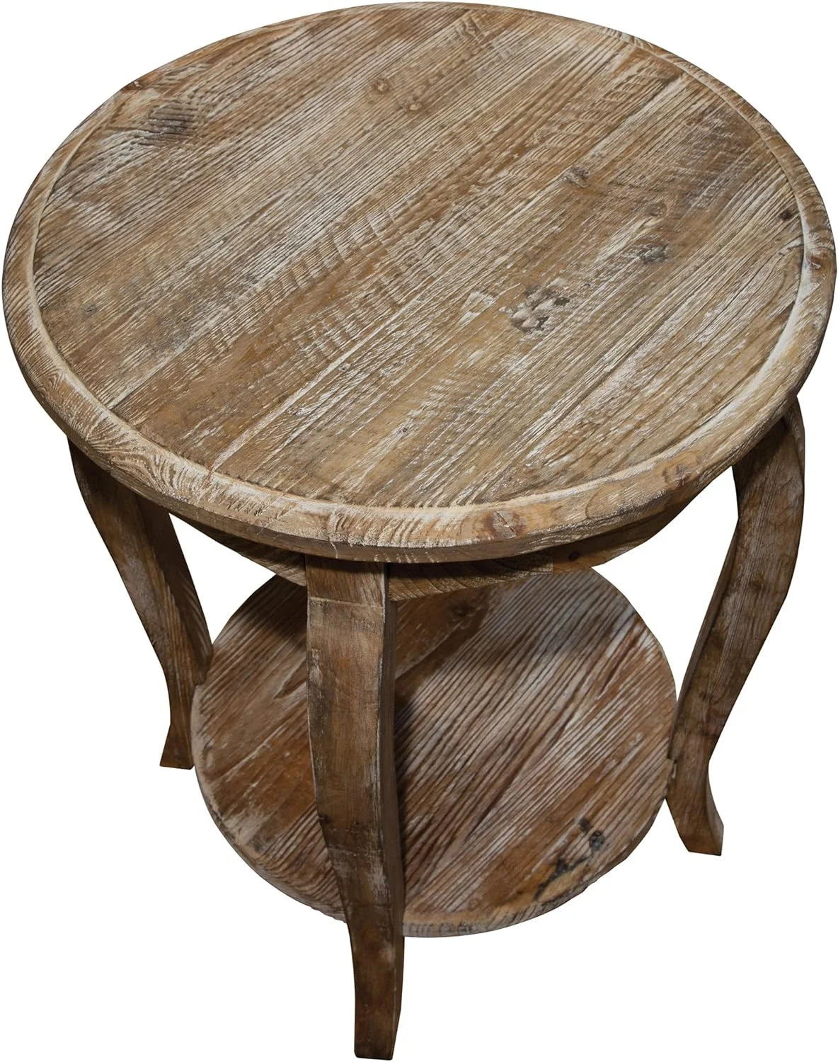 Reclaimed Wood Round End Table T3914